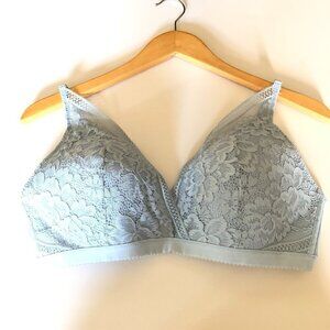 Knix Deep V Bra Lace Blue XXL Bralette Wireless